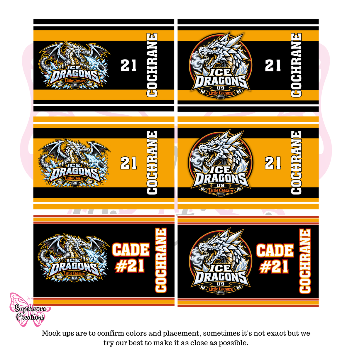Bottle Wrap ONLY - Ice Dragons
