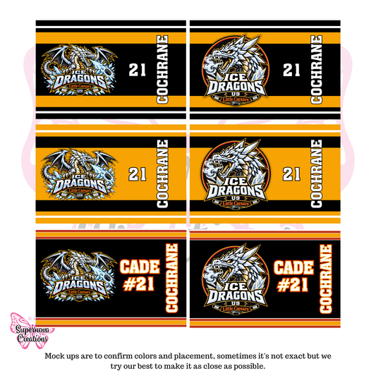 Bottle Wrap ONLY - Ice Dragons
